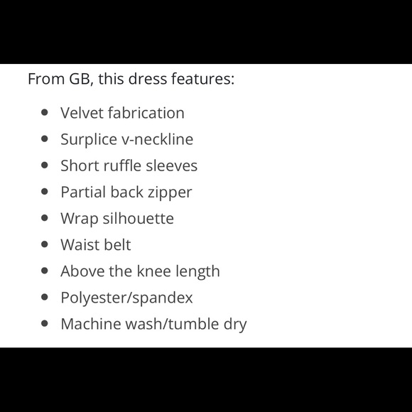 🆕 GB Women’s Velvet Faux Wrap Dress S - Picture 9 of 9